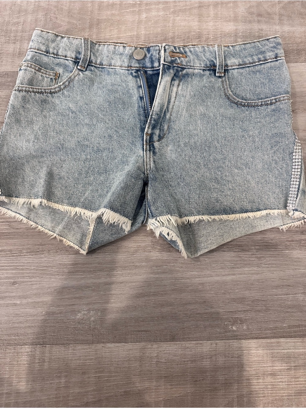 Classic Light Wash Denim Jean Shorts-Girls